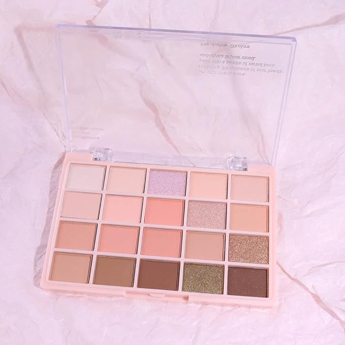 20Colors Nude Pink Brown Basics Matte Eyeshadow Palette,Eye Shadow Travel Makeup Palette all in one Long Lasting Waterproof Ultra-Blendable,Great for Travel Gift Kit