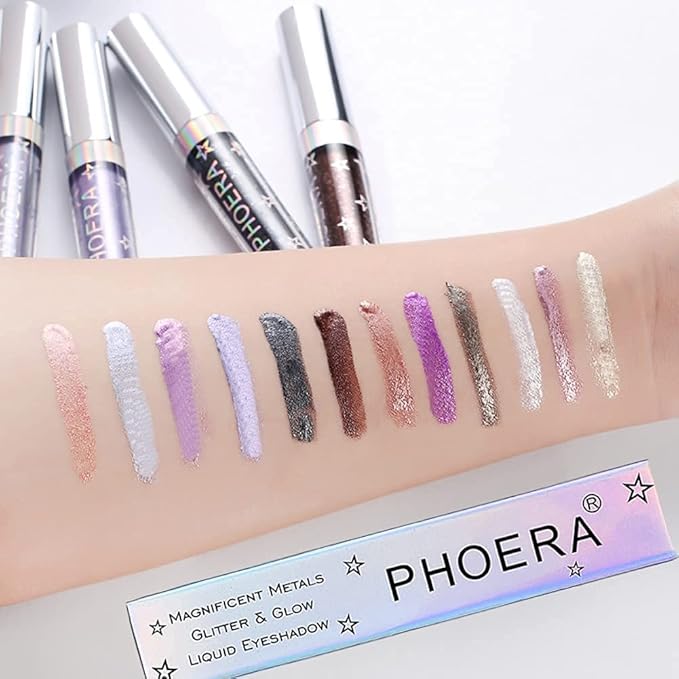 Glitter Eyeshadow,Makeup For Eyes Liquid Shimmer Sparkle Glow Light Colors Pencil Stick Shiny Long Lasting Waterproof Shining Eye Shadow Sets Metallic Pigments Metals Gloss Sparkling Pen Kit (A107)