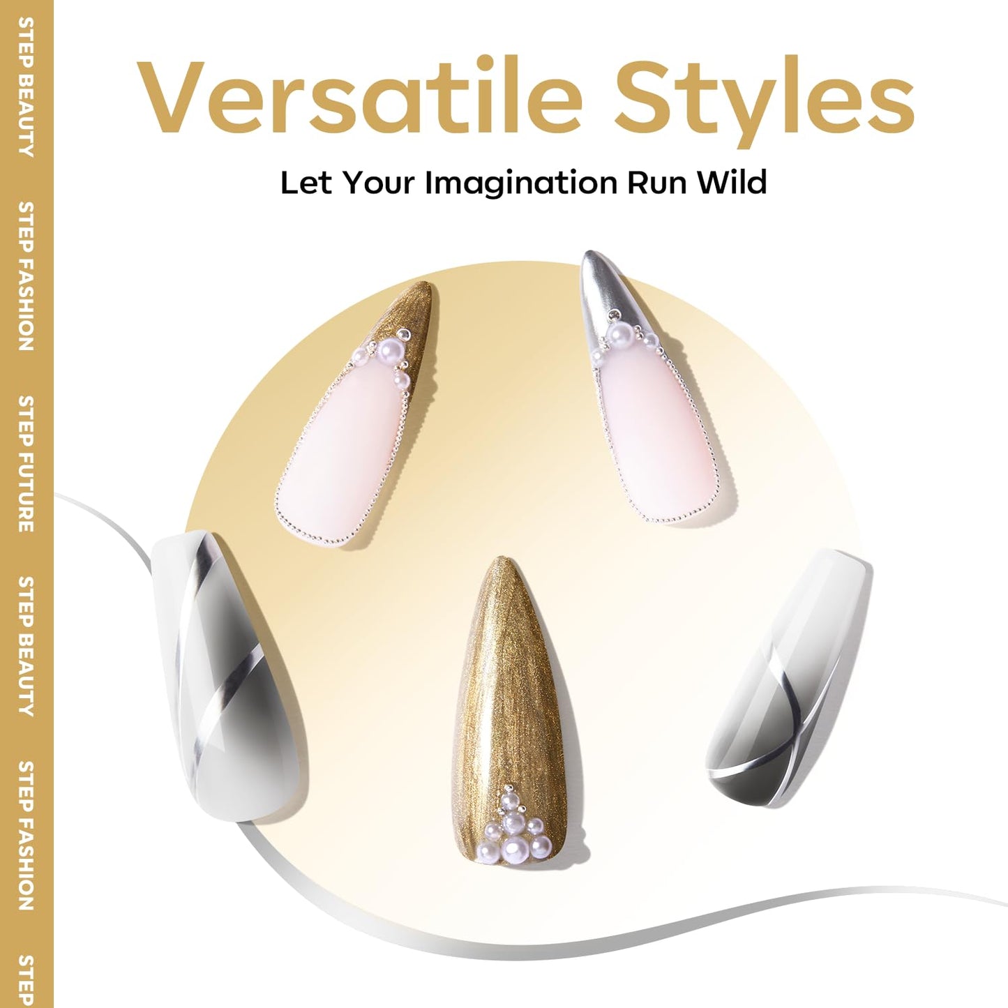 modelones Metallic Gold Silver Gel Liner Nail Polish 2 Pcs Chrome Mirror 3D Effect Nail Art Polish Bronze Thin Brush For Swirl Soak Off French Tip DIY Salon Nail Glue Manicure Gift For Women Girls-BrightBean Baby