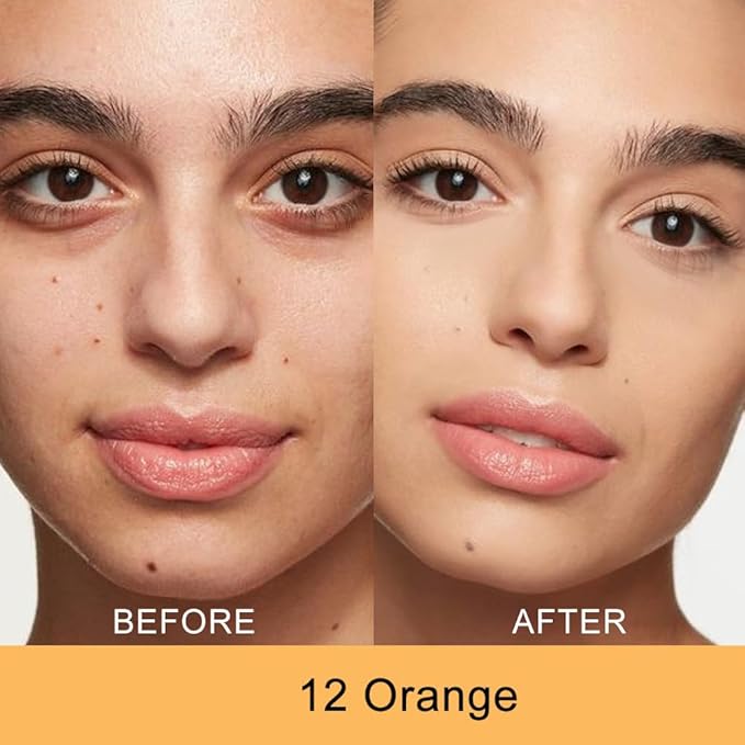 Kaely Color Correcting Concealer,Cream Pot Concealer Full Coverage,under Eye Concealer Palette for Conceals Dark Circles,Waterproof Foundation Face Makeup,12 Orange-BrightBean Baby