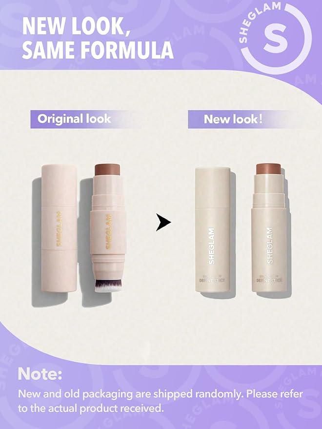 SHEGLAM Snatch 'n' Define Cream Contour Stick Long Lasting Highly Pigmented Sweat Proof Face Bronzer Makeup - Golden Sun-BrightBean Baby