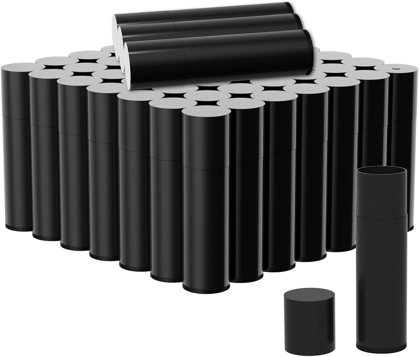 Empty Lip Balm Tubes for DIY Lipstick with Leak-proof Caps, 100-Pack Lip Balm Containers BPA Free, Black-BrightBean Baby