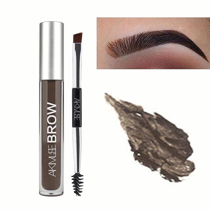 Waterproof Liquid Eyebrow Gels, Smudge-Proof, Sweat Resistant, Full Natural-24Hours Long Lasting Tinted Makeup Color Gel with Brow Pen…(BLACK-BROWN)-BrightBean Baby