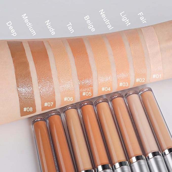 Kaely 2Pcs Hydrating Concealer Wand,Full Coverage Liquid under Eye Concealer,Long Lasting Waterproof Primer Makeup for Dark Circles and Puffiness Trouble Spots Redness,Eye Ring corrector de ojeras 01-BrightBean Baby