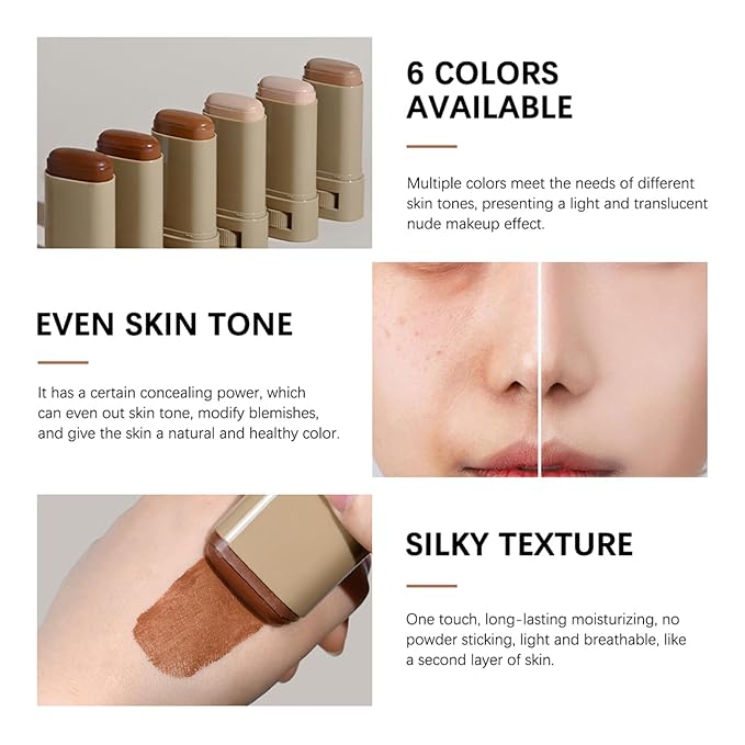 Beauty Balm Serum Boosted Skin Tint – Hydrating Tinted Moisturizer, Lightweight Solid Tinted Foundation Stick for Flawless, Sheer to Medium Coverage, Radiant & Dewy Finish, All-Day Wear (4#, 1)-BrightBean Baby