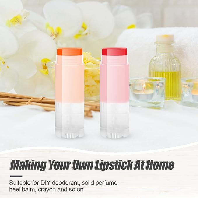 40 PCS 4.5g Oval Lip Balm Tubes Plastic Twist-up Filling Stick Refillable Lipstick Tube Containers for Chapstick Homemade Lip Balm DIY Deodorants Crayon (Clear)-BrightBean Baby
