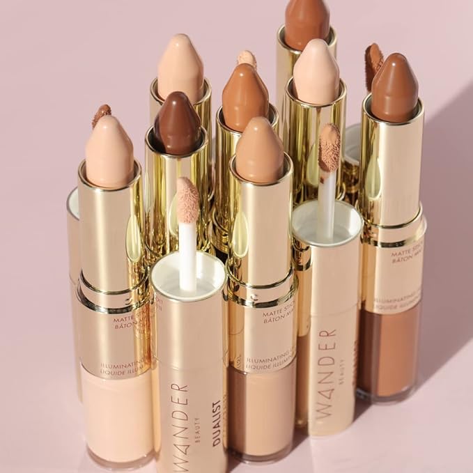 Wander Beauty Dualist Matte and Illuminating Concealer Makeup - Ivory Fair - Dual-Ended Matte Concealer Stick + Liquid Concealer - Full Coverage Concealer Brightens, Firms, & Hydrates - 0.28 fl oz-BrightBean Baby