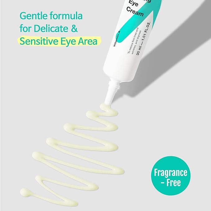 TIAM Vita A Bakuchiol Firming Eye Cream for Wrinkles, Anti-Aging, Dark Circles, and Puffiness, Fragrance-Free Under-Eye Treatment, 1.01 FL.OZ. / 30ml-BrightBean Baby