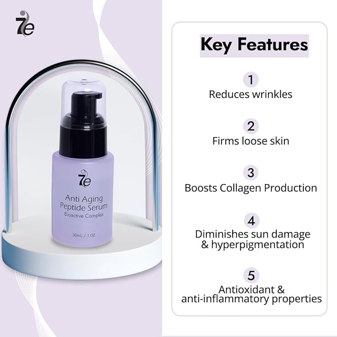 7E Wellness:Anti-Aging Peptide Serum, Anti-Wrinkle Copper Peptide Serum With Hyaluronic Acid & Polypeptides - Supports Collagen & Elastin Production | Brightening, Firming & Hydrating for Face-BrightBean Baby