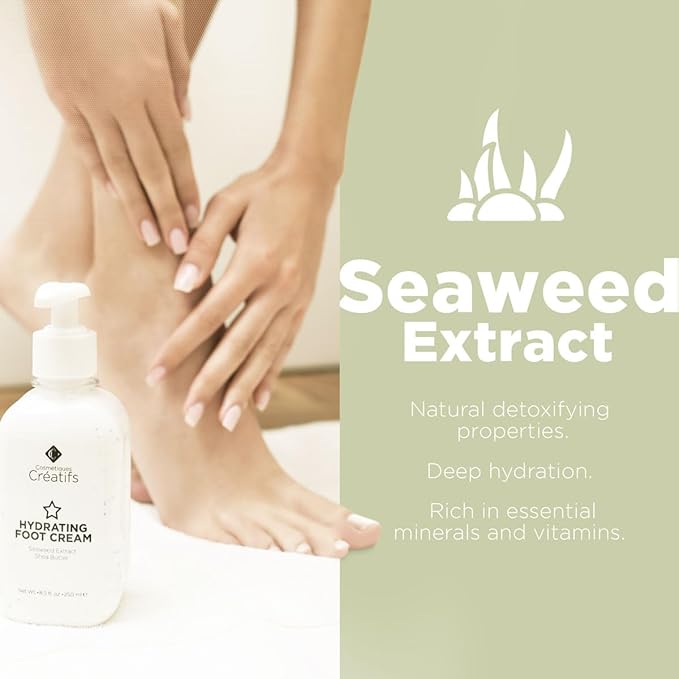 Hydrating Foot Cream for Dry Cracked Heels and Feet, 8.5 fl. oz., Deep Moisturizing Seaweed Extract and Shea Butter, Restores Soft Supple Skin-BrightBean Baby
