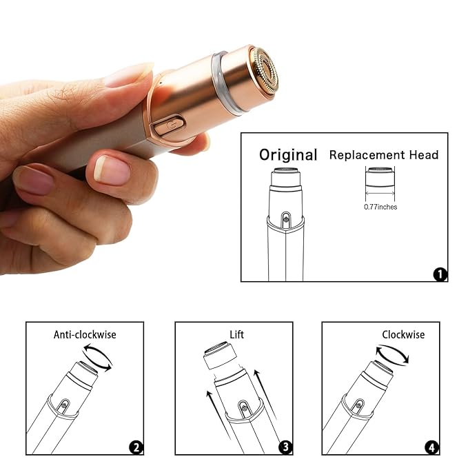 Replacement Heads for Flawless Finishing Touch Generation 3 Facial Hair Remover - New Blades for Flawless Razor