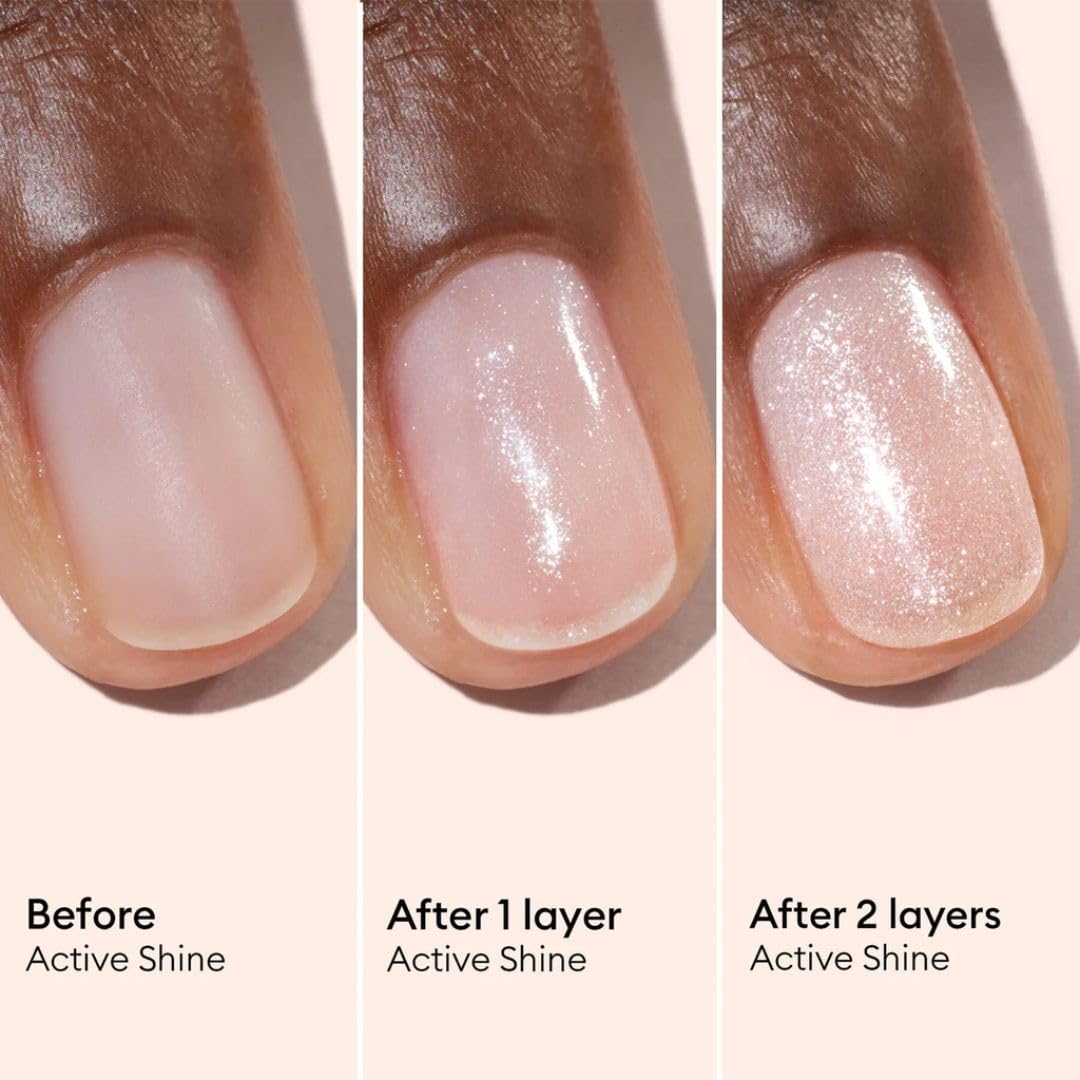 Manucurist Active Shine Illuminating & Care Nail Polish - Nail Concealer - No Lamp - Ultra-Shiny 2 in 1 Nude Gel Polish: Nail Strengthener and Growth, Highlighter & Care - Damaged Nails Repair-BrightBean Baby