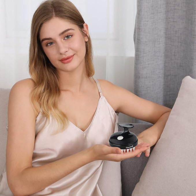 Electric Handheld Hair Massager, Cordless Hair Scalp Massager Portable Head Scratching Massager with 2 Modes Vibration Comb for Hair Growth, Deep Cleansing and Stress Relaxation-BrightBean Baby