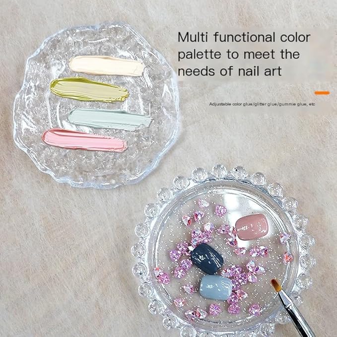 Nail Art Palette Nail Mixing Palette Polish Color Mixing Plate Pearl Edge Nail Holder Display Board Cloud Shape for Nail Art Nail Tip Holder Nail Art Display (Clouds-clear)