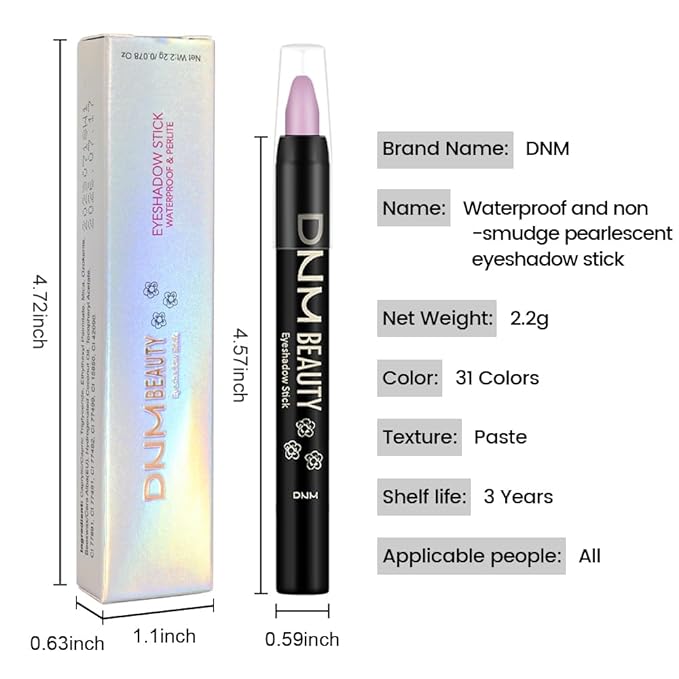 Kaely Cream Eye Shadow Sticks, Waterlily Purple Matte Eyeliner Pencil Eyeshadow Palette Makeup, Eye Highlighter Brightener Stick for Older Women Waterproof Pigmented, sombras para ojos, New-69-BrightBean Baby
