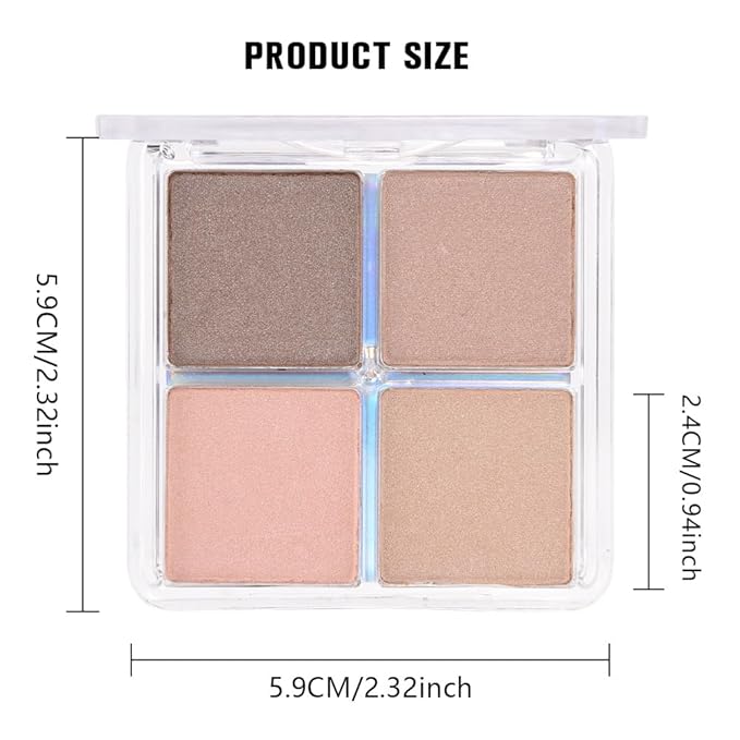4 Colors Deep Rose Soft Pink Beige Brown Eye Shadow Palette Makeup, Neutral Matte Shimmer Eyeshadow Palette for Women Highly Pigmented Waterproof, paleta de sombras de ojos, Vegan 09-BrightBean Baby
