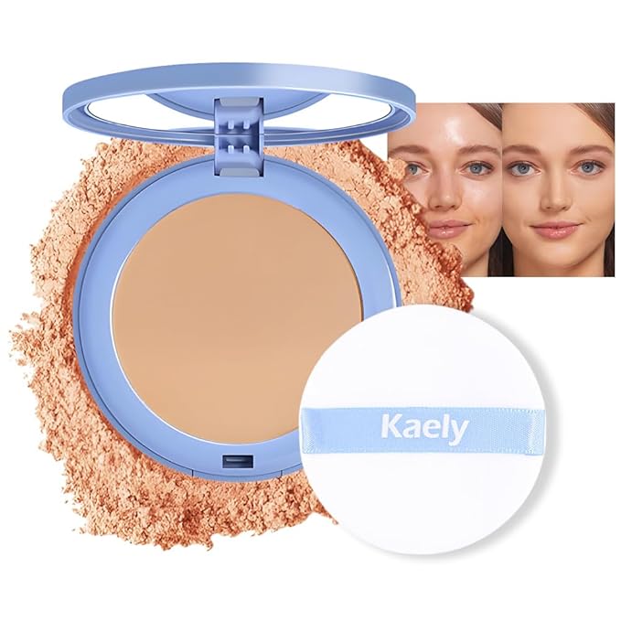 evpct Kaely Oil Control Pressed Face Powder, Get Smooth Flawless Fine Lines and Lightweight Finishing Foundation, Control Shine Long Lasting Waterproof Face Setting Powder Cosmetic, 11 Radiant Honey-BrightBean Baby