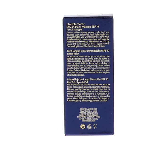 Estée Lauder Double Wear Stay-in-Place 24-Hour Long-Wear Matte Foundation, 1.0 oz, 1C0 Shell-BrightBean Baby