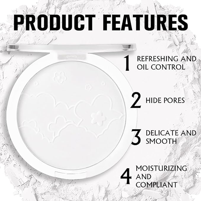Face Oil Control Pressed Setting Powder-Clarifying Finishing Powder,Waterproof Long Lasting Translucent Powder Setting Powder Makeup,Blurs Fine Lines&Imperfections,Suitable for All-Day Use-BrightBean Baby