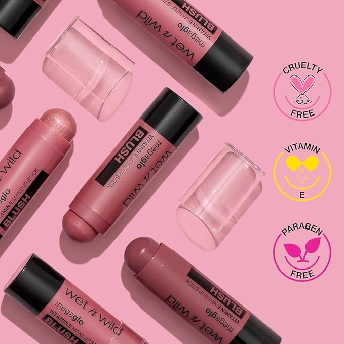 wet n wild Mega Glo Makeup Stick, Buildable Color, Versatile Use, Cruelty-Free & Vegan - Current Jam-BrightBean Baby