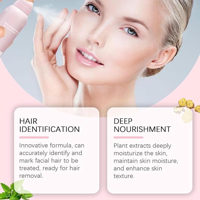 2PCS Hair Identifier Spray for Face Shaving,face hair identifier spray,Moisturizing And Skin Care Set Spray,suitable for all skin types (Spray Plus Razor)-BrightBean Baby