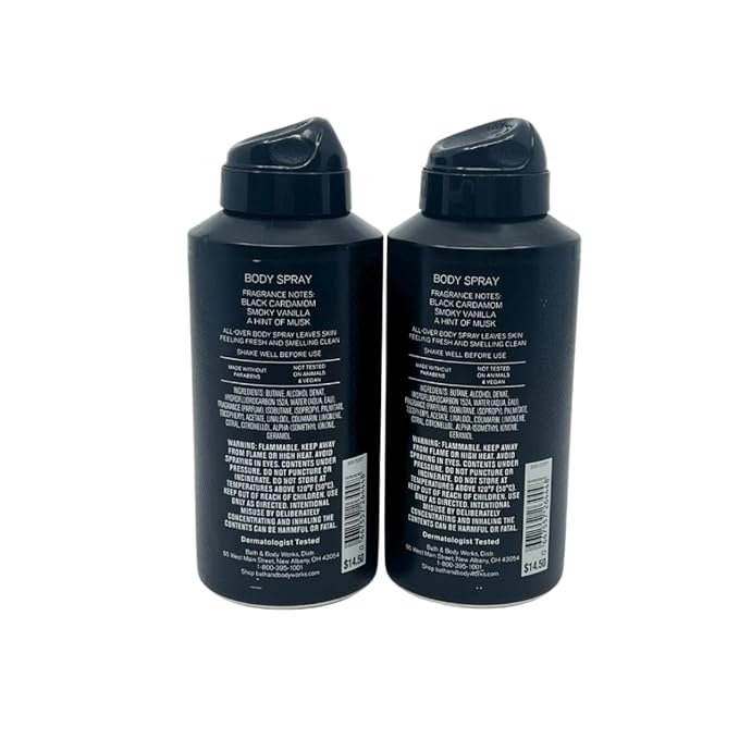 Bath & Body Works Men's Collection Deodorizing Body Spray - NOIR - Gift Pack for Holiday - Lot of 2-BrightBean Baby