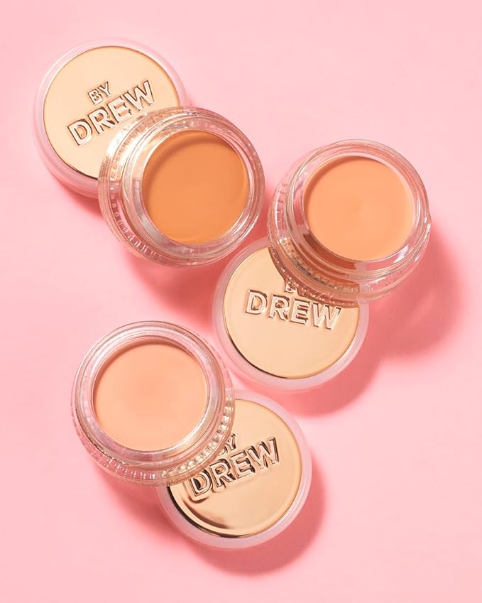 FLOWER Beauty By Drew Barrymore Chill Out Smoothing Color Correcting Cream - Conceals + Brightens Dark Circles - Hydrates + Moisturizes Skin - Makeup Infused With Vitamin E + Jojoba (Medium Peach)-BrightBean Baby