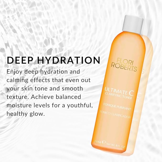 Ultimate-C Clarifying Toner by Flori Roberts, Facial Toner for Women of Color or Deeper Skin Tones, Protects Against Signs of Aging, Refreshing, Hydrating, Calming, Alcohol-Free-BrightBean Baby