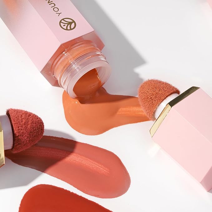 YOUNG VISION Liquid Cheek Blush -Soft Cream Rouge/Blusher Makeup, Buildable Gel-Cream Formula, Long-Wearing, Dewy Finish-BrightBean Baby