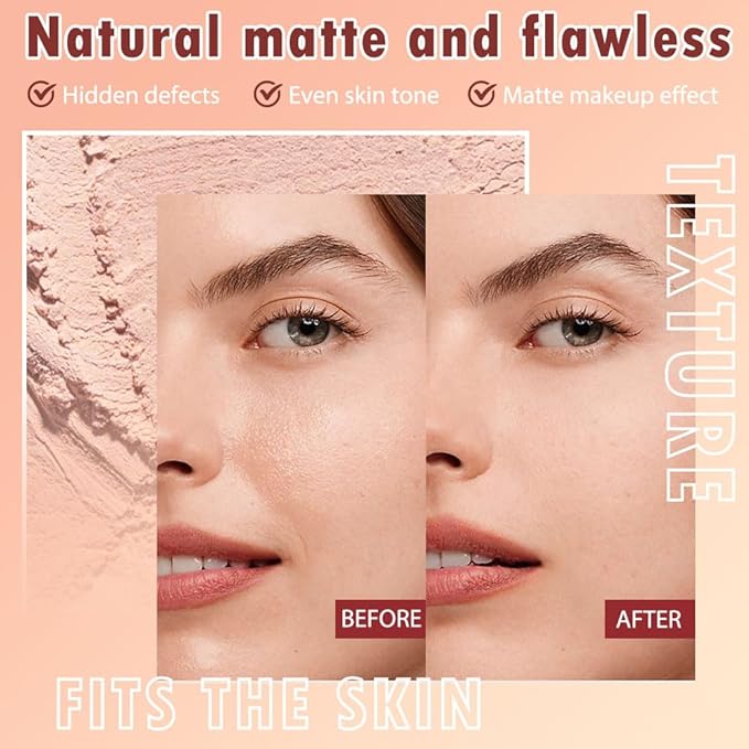 Oil Control Face Pressed Powder, Matte powder setting powder, long-lasting and waterproof loose powder, Flawless Lightweight Face Cosmetics, Cruelty-free, (04, 1 Pcs)-BrightBean Baby