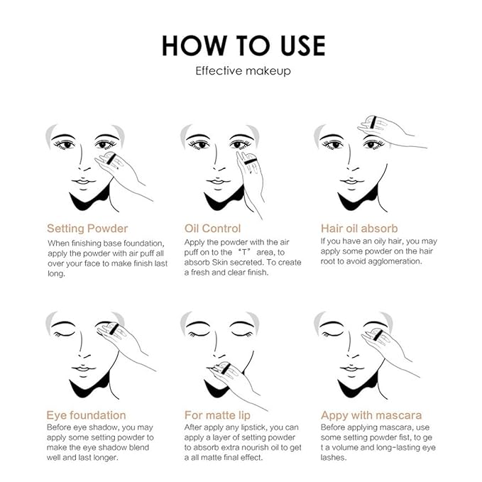 MAEPEOR Matte Setting Loose Powder 8 Colors Smooth and Lightweight Face Powder for Brightening and Setting Makeup with Face Puff (06 Mountain)-BrightBean Baby