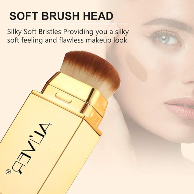 2 IN 1 Design Foundation & Brush, Face Makeup Foundation, Portable Makeup Concealers, Color Changing Foundation, Concealer Cover Concealer-BrightBean Baby