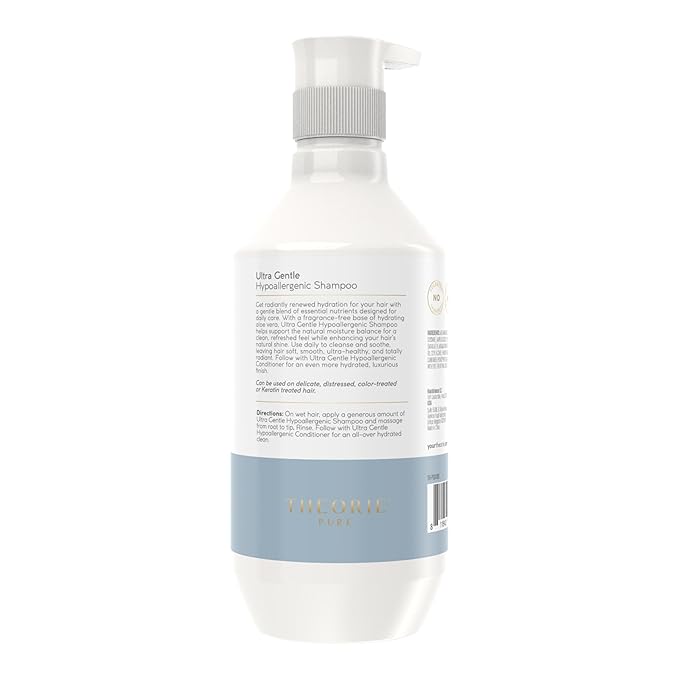 Theorie PURE Ultra Gentle Hypoallergenic Shampoo โ Plant-Based & Vegan โ Fragrance-Free โ Designed for Delicate Scalp Care โ Pump Bottle โ 400mL-BrightBean Baby