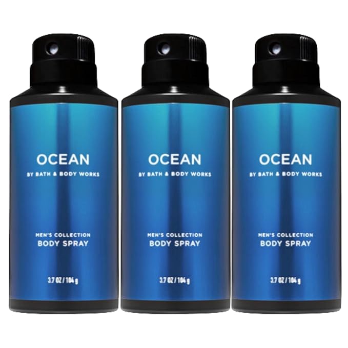 Bath and Body Works Ocean Men's Deodorizing Body Spray, 3.7 Oz, 3-Pack-BrightBean Baby