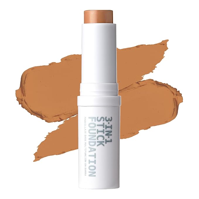 Ruby Kisses Natural Full Coverage 3-In-1 Stick Foundation. Easy to Apply, Hydrating, Lightweight, Long Lasting, Concealer and Contour Stick for Face Makeup (Golden Beige)-BrightBean Baby