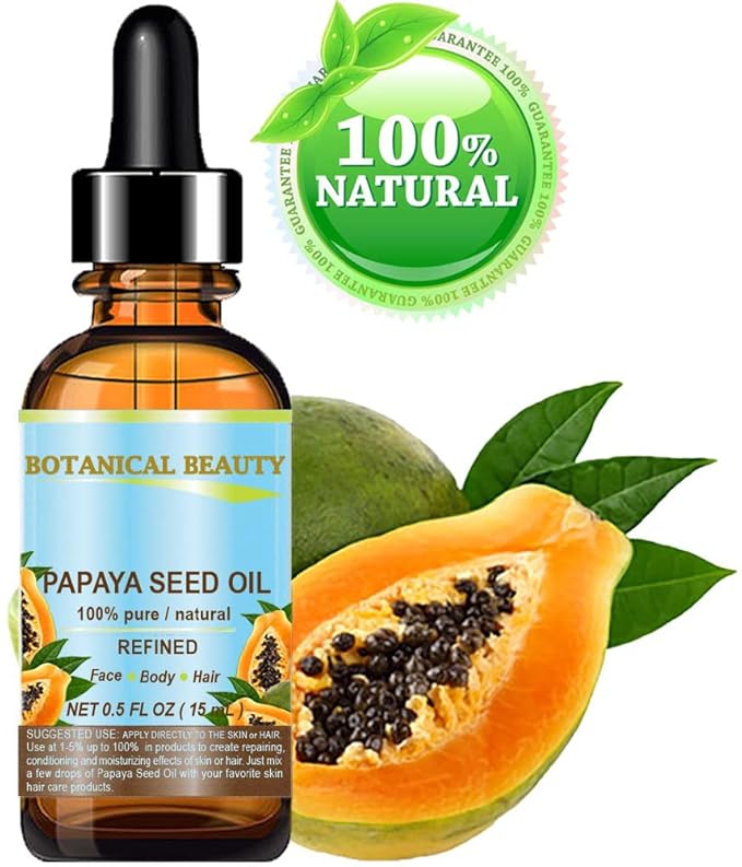 PAPAYA SEED OIL. 100% Pure / Natural / Undiluted /Refined Cold Pressed Carrier Oil. 0.5 Fl.oz.- 15 ml. For Skin, Hair And Lip Care.-BrightBean Baby