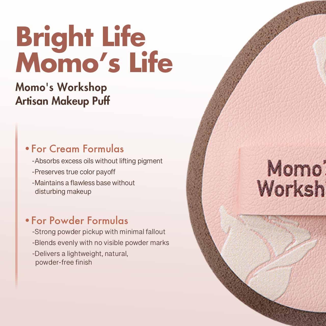 Multi-Use Mini Makeup Sponge Set,Oil-Control & Makeup Setting, Cut-Edge Design for Cream & Powder Products, for Oily Skin,Pink-Brown, 3PCS Mini Beauty Concealer Sponges & Storage Case-BrightBean Baby