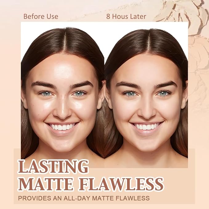 evpct Kaely Oil Control Pressed Face Powder, Get Smooth Flawless Fine Lines and Lightweight Finishing Foundation, Control Shine Long Lasting Waterproof Face Setting Powder Cosmetic, 06 Vanilla-BrightBean Baby