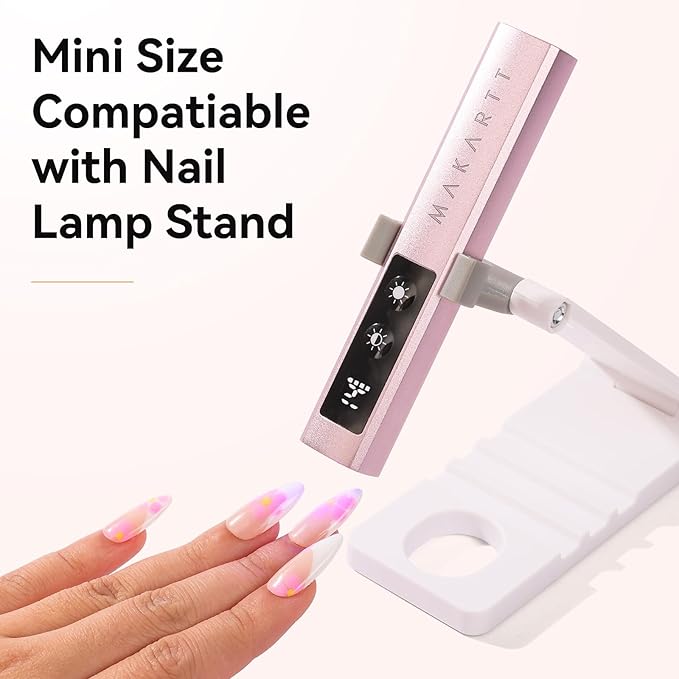 Makartt Handheld UV Nail Lamp with Painless Mode: Portable Flash Cure Lamp for Fast Curing Gel Polish Nails Tips & Glue Rechargeable USB Nail Art Light with LCD 3 Timer for Home Salon Use-BrightBean Baby