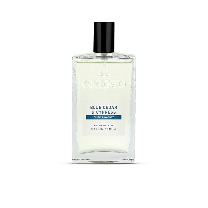Cremo Cologne for Men - Blue Cedar & Cypress Mens Cologne Spray- A Woodsy Scent with Notes of Lemon Leaf, Cypress and Cedar, Fragrances For Men, 3.4 Fl Oz-BrightBean Baby