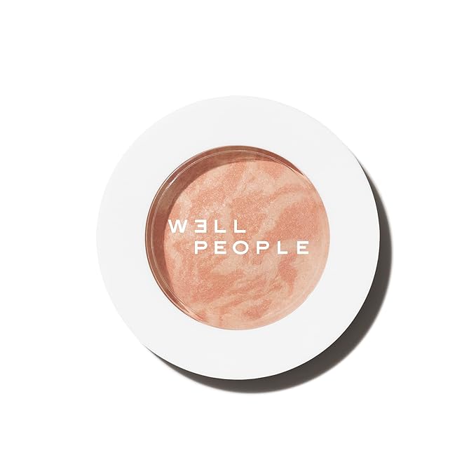 Well People Superpowder Blush Powder, Hydrating Powder Blush For Adding A Pop Of Cheek Color, Vegan & Cruelty-free, Sweet Persimmon-BrightBean Baby