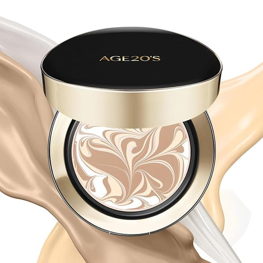 AGE20'S Signature Essence Pact SPF 50+ | Pack of 1 | 21N VANILLA | Cream Foundation, Dewy Finish, Natural Coverage | Korean Cushion Foundation-BrightBean Baby