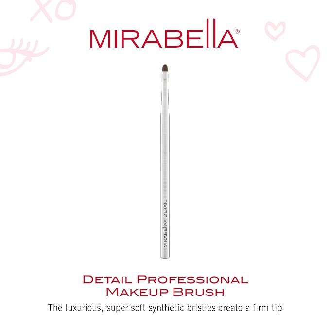 Mirabella Detail Professional Makeup Brush – Precision Eyeshadow Brush for Blending & Smudging – Small Vegan Brush w/Tapered Bristles & Weighted Handle for Eyeshadow Detailing-BrightBean Baby