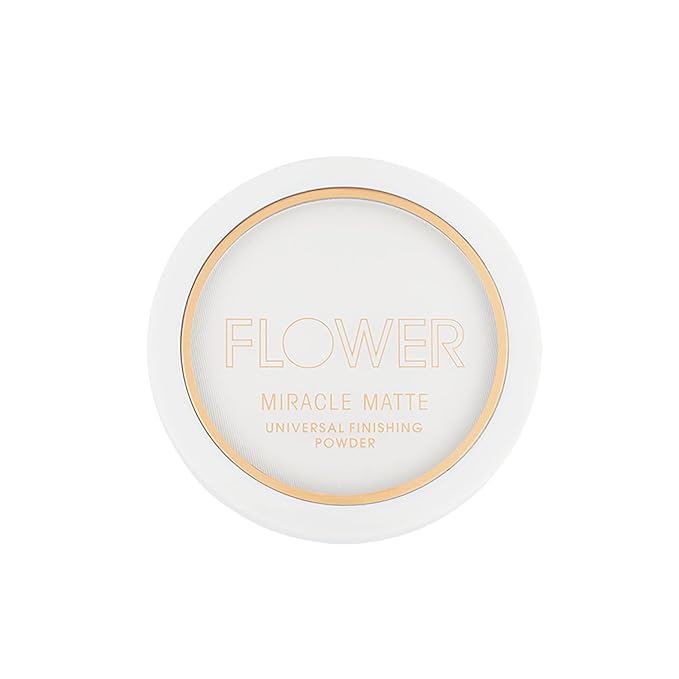 FLOWER BEAUTY By Drew Barrymore Miracle Matte Finishing Powder - Smoothing & Ultrafine Silky Formula Makeup Finishing Powder, Flatters all Skin Tones with Matte Finish, Includes Mirror & Sponge (Universal)-BrightBean Baby