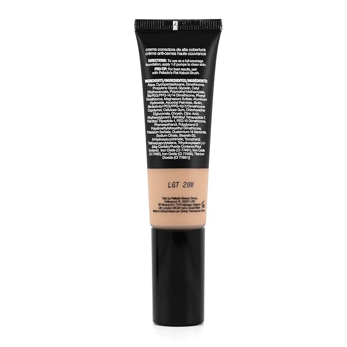 Palladio Full-Coverage Color Correction CC Cream, Oil-Free with Peptides & Vitamin C, Best for Correcting Redness and Uneven Skin Tone, Buildable Foundation Coverage (Light 20W)-BrightBean Baby