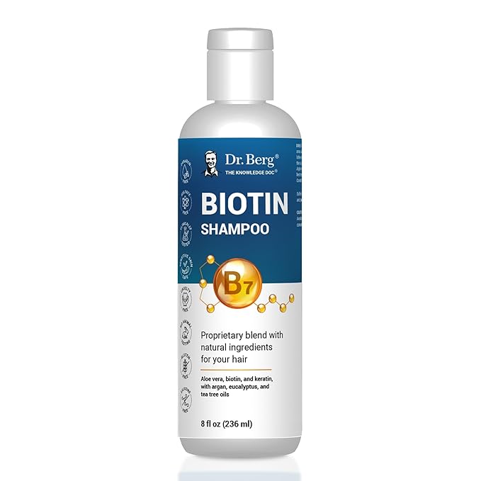 Dr. Berg Biotin Shampoo for Men & Women (Improved High-Performance Formula) - Independently Tested & Certified Paraben- Sulfate- & Silicone-Free - Infused w/Biotin, Argan Oil & Botanicals - 8 Fl oz-BrightBean Baby