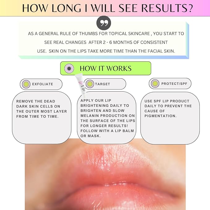 Potent brightening Lip Balm for dark lips & smokers lips, kojic acid, alpha arbutin, niacinamide, licorice, vitamin A, Carefully formulated for lips.-BrightBean Baby