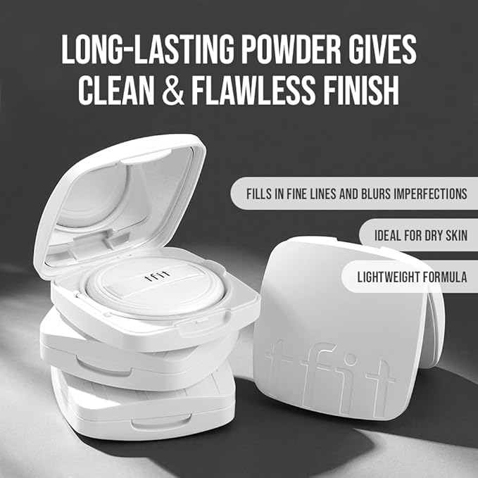 Finish Setting Pact - Blurs Pore & Fine Lines, Long-wearing, Matte Finish, Ideal for Oily Skin, Korean Makeup, 0.14 Oz. (01 White, 0.14 Oz.)-BrightBean Baby