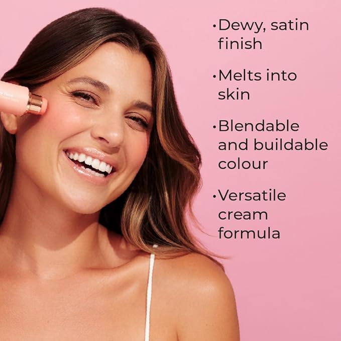 MCoBeauty Baby Face Multi-Use Cream Stick, Kitty Coral Pearl Shade, Silky Smooth, Buildable Blush for Eyes, Lips & Cheeks, Vegan, Cruelty Free Cosmetics-BrightBean Baby