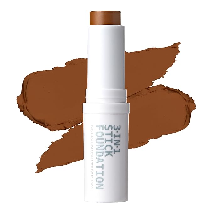 Ruby Kisses Natural Full Coverage 3-In-1 Stick Foundation. Easy to Apply, Hydrating, Lightweight, Long Lasting, Concealer and Contour Stick for Face Makeup (Deep Honey)-BrightBean Baby
